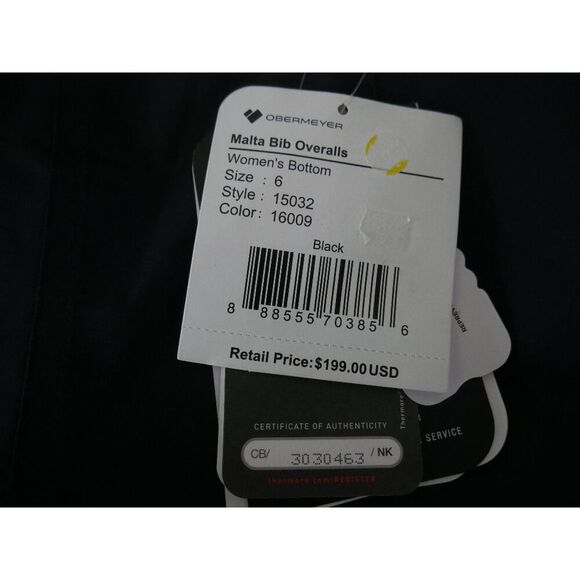 Obermeyer Women’s Malta Bib Overalls Black Waterproof Insulated Snow Ski Size 6 - Picture 9 of 11